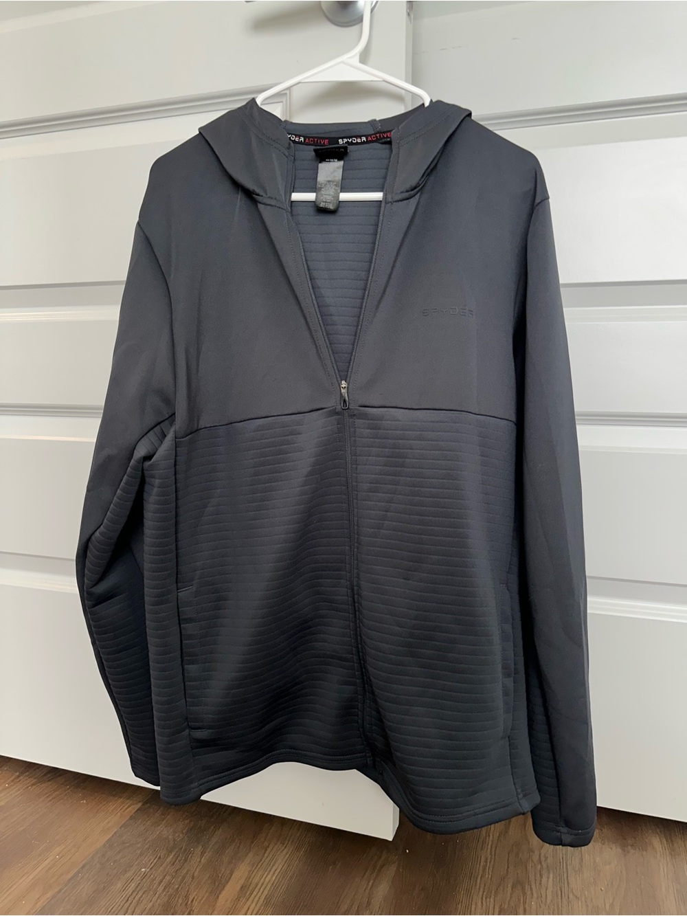 Men's Spyder Black full Zip-Up Hooded Jacket size medium